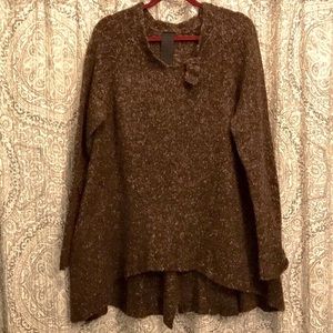 Elegant Brown Crew Neck Sweater for Women